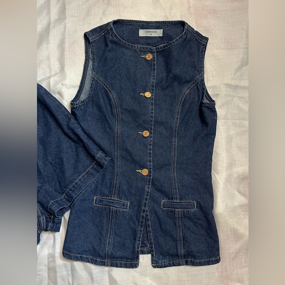 Coldwater Creek Dark Blue Denim Vest